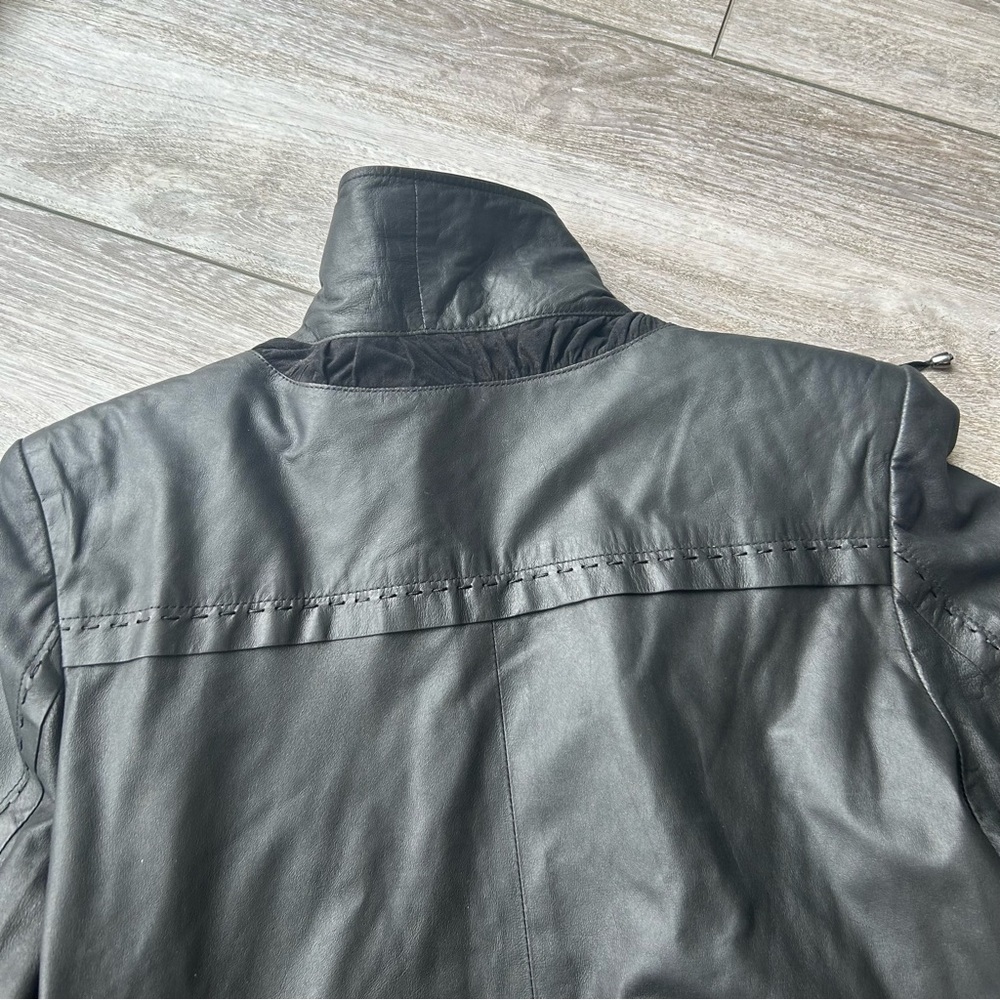 Bigardini Ruched  Ruffles Leather Jacket - Picture 13 of 14